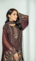 Embroidered Chiffon Front Embroidered Chiffon Back Embroidered Chiffon Sleeves Embroidered Chiffon Dupatta Grip Trouser