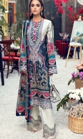 Digital Printed Lawn Shirt Embroidered Neckline Embroidered Front Daman Border Embroidered Sleeve Border Embroidered Trouser Border Cambric Cotton Trouser Digital Printed Chiffon Dupatta