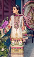 Digital Printed Lawn Shirt Embroidered Neckline Embroidered Front Daman Border Embroidered Sleeve Border Embroidered Trouser Motif Embroidered Trouser Border Cambric Cotton Trouser Digital Printed Chiffon Dupatta