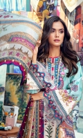 Digital Printed Lawn Shirt Embroidered Neckline Embroidered Front Daman Border Embroidered Sleeve Border Embroidered Trouser Border Embroidered Trouser Patti Cambric Cotton Trouser Digital Printed Chiffon Dupatta