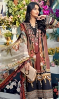 Digital Printed Lawn Shirt Embroidered Neckline Embroidered Front Daman Border Embroidered Sleeve Border Embroidered Trouser Border Cambric Cotton Trouser Digital Printed Chiffon Dupatta