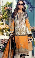 Digital Printed Lawn Shirt Embroidered Neckline Embroidered Front Daman Border Embroidered Sleeve Border Embroidered Trouser Border + Printed Patti Cambric Cotton Trouser Digital Printed Chiffon Dupatta