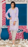 Chic, semi-formal straight kameez with bell sleeves. The kameez is embellished with lace and embroidery. 