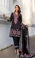 Shirt: Printed Cambric (3 meters) Dupatta: Printed Lawn Doriya (2.5 meters) Trouser: Dyed Cambric (2.5 meters)