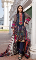 Shirt: Printed Cambric (3 meters) Dupatta: Printed Lawn Doriya (2.5 meters) Trouser: Dyed Cambric (2.5 meters)