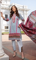 Shirt: Printed Cambric (3 meters) Dupatta: Printed Lawn Doriya (2.5 meters) Trouser: Dyed Cambric (2.5 meters)