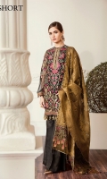 Embroidered Front  Embroidered Side Panel Embroidered Sleeves Embroidered Back Embroidered Sleeves Patch Embroidered Neckline Patch Embroidered Front Patch Embroidered Back Patch Jamavaar Dupatta Trousers
