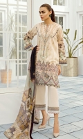 DIGITAL PRINTED LAWN SHIRT  EMBROIDERED FRONT PATCH  EMBROIDERED TROUSERS PATCH  DYED CAMBRIC LAWN TROUSERS  DIGITAL PRINTED CHIFFON DUPATTA