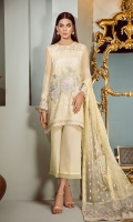 Embroidered Front Embroidered Sleeves Embroidered Sleeves Patch Embroidered Front and Back Patch Plain Back Silk Trousers Embroidered Net Dupatta