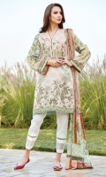 Digital Printed Lawn Shirt Embroidered Front Patch Dyed Cambric Lawn Trousers Digital Printed Chiffon Dupatta