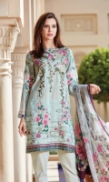 Digital Printed Lawn Shirt Embroidered Neckline Patch Dyed Cambric Lawn Trousers Digital Printed Chiffon Dupatta