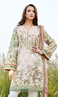 Digital Printed Lawn Shirt Embroidered Front Patch Dyed Cambric Lawn Trousers Digital Printed Chiffon Dupatta