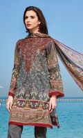 Digital Printed Lawn Shirt Embroidered Neckline Patch Dyed Cambric Lawn Trousers Digital Printed Chiffon Dupatta