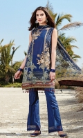 Digital Printed Lawn Shirt Embroidered Front Patch Dyed Cambric Lawn Trousers Digital Printed Chiffon Dupatta