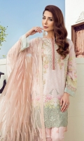 Digital Printed Lawn Shirt Embroidered Front Neckline Patch Embroidered Front Border Patch Embroidered Net Dupatta Embroidered Net Dupatta Border Dyed Cambric Lawn Trousers