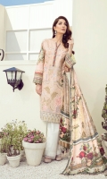 Embroidered Digital Printed Lawn Front Digital Printed Lawn Back & Sleeves Embroidered Front Border Patch Digital Printed Pure Silk Dupatta Dyed Cambric Lawn Trousers