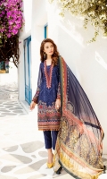 EMBROIDERED SWISS LAWN FRONT PLAIN SWISS LAWN BACK EMBROIDERED SWISS LAWN SLEEVES EMBROIDERED SLEEVES PATCH EMBROIDERED NECKLINE PATCH EMBROIDERED FRONT + BACK PATCH DYED CAMBRIC LAWN TROUSERS DIGITAL PRINTED CHIFFON DUPATTA