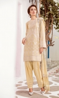 EMBROIDERED SWISS LAWN FRONT EMBROIDERED SWISS LAWN SIDE PANEL PLAIN SWISS LAWN BACK EMBROIDERED SWISS LAWN SLEEVES EMBROIDERED SLEEVES PATCH EMBROIDERED FRONT + BACK PATCH DYED CAMBRIC LAWN TROUSERS DIGITAL PRINTED CHIFFON DUPATTA