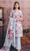 Printed Lawn Shirt: 2.9 M Printed Lawn Dupatta: 2.5 M Embroidered Front Motif: 1 Pc (On Fabric)