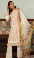 Embroidered Front: 1 M Dyed Back & Sleeves: 1.7 M Dyed Pants: 2.5 M Printed Chiffon Dupatta: 2.5 M Embroidered Front Border: 0.6 M Embroidered Sleeves Border: 0.8 M