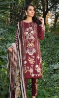 Embroidered Front: 1 M Dyed Back: 1 M Dyed Sleeves: 0.6 M Printed Chiffon Dupatta: 2.5 M Dyed Pants: 2.5 M Embroidered Sleeves Motifs: 2 Pc Embroidered Pants Motifs: 2 Pc