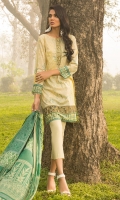 Printed Shirt: 2.9 M Lawn Printed Dupatta: 2.5 M Embroidered Neckline Patti on Fabric : 1 Pc Embroidered Front Border : 0.6 M