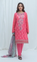 2.9 Mtrs Printed Lawn Shirt With Embroidery 0.7 Mtrs Embroidered Border 2.5 Mtrs Printed Blended Chiffon Dupatta