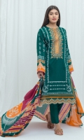 2.9 Mtrs Printed Lawn Shirt With Embroidery 0.7 Mtrs Embroidered Border 2.5 Mtrs Printed Lawn Dupatta