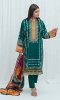 2.9 Mtrs Printed Lawn Shirt With Embroidery 0.7 Mtrs Embroidered Border 2.5 Mtrs Printed Lawn Dupatta