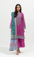 2.9 Mtrs Printed Lawn Shirt With Embroidery 2.5 Mtrs Printed Lawn Dupatta  2.5 Mtrs Dyed Pants