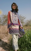 Printed Shirt: 2.9 M Printed Chiffon Dupatta: 2.5 M Dyed Pants: 2.5 M Embroidered Neckline: 1 Pc Embroidered Pants Border: 0.8 M