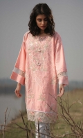 Embroidered Front: 1.1 M Dyed Back &Sleeves: 1.7 M Embroidered Neckline: 1 Pc Embroidered Front Border: 0.6 M