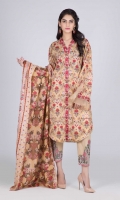 Printed Lawn Shirt: 3.00 M  Printed Cambric Trouser: 2.00 M  Printed Lawn Dupatta: 2.50 M  Embroidery: 2 Bunch