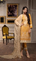 EMBROIDERED DOBBY SHIRT: 3.00 M  EMBROIDERED CHIFFON DUPATTA: 2.50 M  DYED DOBBY TROUSER: 2.50 M  EMBROIDERY BORDER: 2.00 M