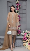 Shirt Embroidered organza front and sleeve's  with gotti lace and shisha work. Resham lawn attached inner. Plain organza back. Gharara Raw silk gharara with lace work. Dupatta Organza dupatta finished with lace and adda hanging.