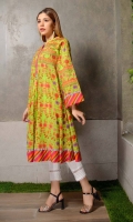 Long Frock Embroidered digital Printed Lawn Front back and sleeve's long Frock Finished with Lace and Stitching Details.