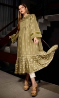 Long Frock Paste Printed Lawn Front back and sleeve's long Frock Finished with Lace and Stitching Details.