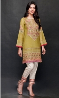 SHIRT  Ready To Wear Embroidered Cotton Net Shirt  Inner Resham Lawn With Adda Work At Front Neck  TROUSER  Cotton Tilla Jacquard Straight Trouser With Embroidered Patti Attached On Bottom