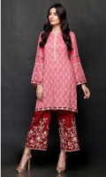 SHIRT  Ready To Wear Embroidered Cotton Net Shirt  Inner Resham Lawn With Adda Work At Front Neck  TROUSER  Raw Silk Embroidered Straight Trouser.