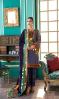 Shirt Embroidered Front Neck 1 Piece Embroidered Back Neck 1 Piece Embroidered Massori Sleeves 26 inches Massori Front + Back 2.5 m  Embroidered Front + Back + Sleeves Patti 4 m Embroidered Sleeves Patti 1.4 m Embroidered Front Panel Patti 2.5 m   Trouser Embroidered Trouser 2.5 m   Shawl Embroidered Velvet Shawl 2.5 m