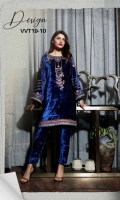 READY TO WEAR PLAIN VELVET FABRIC EMBROIDERED SHIRT WITH CHON LACE ON BOTH SLEEVE'S & FRONT DAAMAN WITH RAW SILK EMBROIDERY PATTI ATTACHED ON FRONT DAAMAN WITH VELVET EMBROIDERED LOOP BUTTON ON SIDE SLIT STAIGHT TROUSER