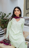 SHIRT LAWN EMBROIDERED SHIRT FRONT, BACK, AND SLEEVES  TROUSERS DYED CAMBRIC TROUSER  DUPATTA PRINTED CHIFFON DUPATTA