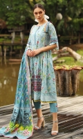 Embroidered Cambric Shirt 3.00M Printed Lawn Dupatta 2.50M Dyed Cambric Trouser 2.00M