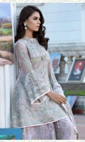 Embroidered front back and sleeves emb daman patch emb net duppata emb net sharara jamawar inner and accessories