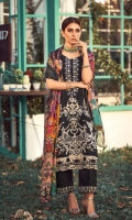 Three Pcs Superior Quality Pima Embroidered Lawn with Chicken Kari Work and Pure China Chiffon & Pure China Silk Dupattas along with Embroidery Patches