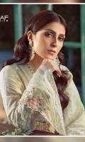 Three Pcs Superior Quality Pima Embroidered Lawn with Chicken Kari Work and Pure China Chiffon & Pure China Silk Dupattas along with Embroidery Patches