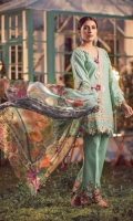 Three Pcs Superior Quality Pima Embroidered Lawn with Chicken Kari Work and Pure China Chiffon & Pure China Silk Dupattas along with Embroidery Patches