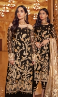 FRONT: Chiffon Embroidered Hand Work. BACK: Chiffon Embroidered PATCHES: Organza Embroidered Front & Back Boder SLEEVES: Chiffon Embroidered along with Embroidered Patch DUP: Chiffon Embroidered TROUSER: Embroidered Raw Silk