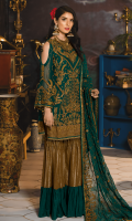 Embroidered Chiffon Front Embroidered Chiffon Back Embroidered Grip Patch for Front and Back border Embroidered Chiffon Sleeves Embroidered Chiffon Dupatta Jacquard Trouser