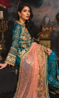 Embroidered Chiffon Front Embroidered Chiffon Back Embroidered Organza Front, Back Border Embroidered chiffon Sleeves Embroidered Chiffon Dupatta Embroidered Raw Silk Trouser  Related products